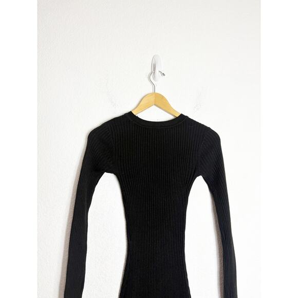 Lovers + Friends Around the Fire Ribbed Midi Sweater Dress Size XS Black Knit - Picture 12 of 14